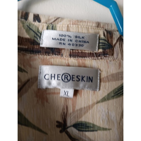Ron Chereskin Hawaiian Shirt Washable Silk Tan Bamboo Design Size XL - Picture 3 of 10